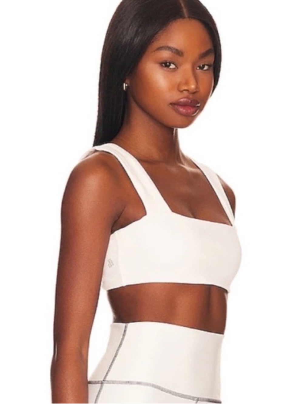 WeWoreWhat White Cotton Bandeau Sports Bra / Crop Top - Picture 2 of 10